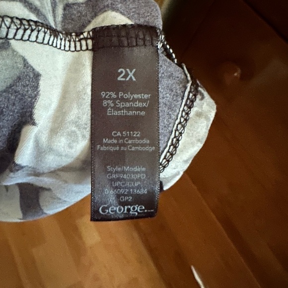 George midi dress soft knit faux wrap v-neck long sleeves 2X EUC black - Picture 6 of 9